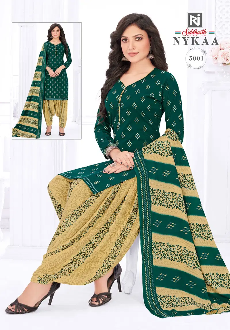 Siddharth Nykaa 3 Printed Cotton Casual Daily Wear Dress Material Collection